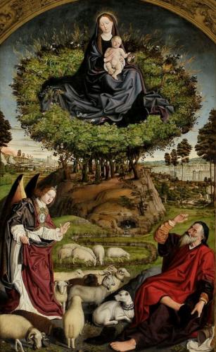 Nicolas Froment. Triptyque du buisson ardent, panneau central (1475-76)