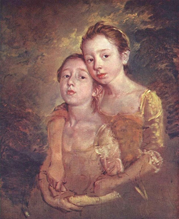 Agenda artistique du mois d'août ! Gainsborough-les-filles-de-l-artiste-tenant-un-chat-1759