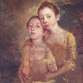 Gainsborough. Les filles de l'artiste tenant un chat, 1759