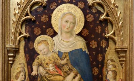 Gentile da Fabriano. Polyptyque Quaratesi, Vierge à l’Enfant, détail (1425)