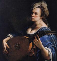 Gentileschi. Autoportrait en joueuse de luth 1615-17)