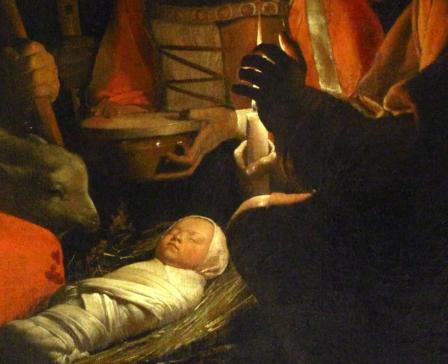 Georges de La Tour. L'Adoration des bergers (1645), détail