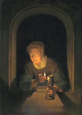 Gérard Dou. Jeune fille à la lampe (1660-70)