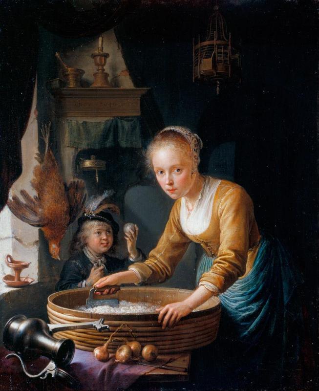 Agenda Gerard-dou-jeune-fille-hachant-des-oignons-1646