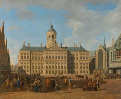 Gerrit Berckheyde. L'hôtel de ville sur la place du Dam, Amsterdam (1693)