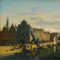 Gerrit Berckheyde. Maison de pesée et grue sur la Spaarne à Haarlem (1670-85)