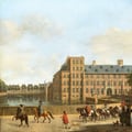 Gerrit Berckheyde. Une partie de chasse au Hofvijver à La Haye, vue depuis le Buitenhof (1685-90)