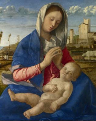 Giovanni Bellini. Madone des prés, détail