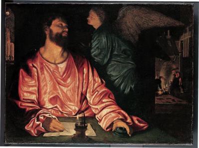 Giovanni Girolamo Savoldo. Saint Matthieu et les anges (v. 1534)