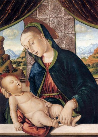 Giovanni Santi. Vierge à l’enfant (v. 1480)