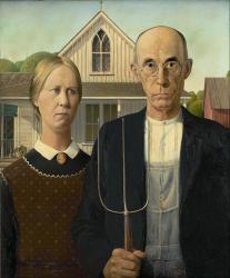  Grant Wood. American Gothic (1930)