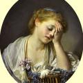 Greuze. Jeune fille pleurant la mort de son oiseau (1765)