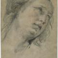 Guido Reni. Tête de jeune femme regardant vers le haut (v. 1609)