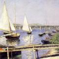 Caillebotte.  Gustave Caillebotte. Voiliers à Argenteuil (v. 1888)