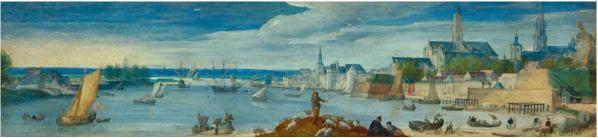 Hans Bol. Vue panoramique d’Anvers et de son port (1583)