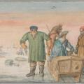 Hendrick Avercamp. Deux vieillards et un traîneau (1620-33)