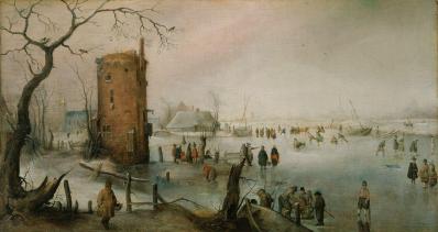 Hendrick Avercamp. Patinage près de la ville (1610-20)