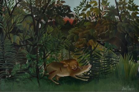 Henri Rousseau. Le lion, ayant faim, se jette sur l'antilope (1898-1905)