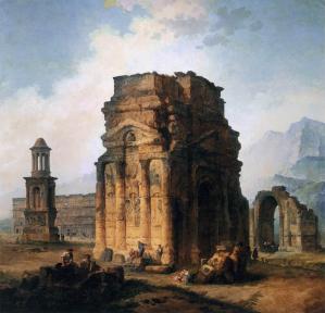 Hubert Robert. L'Arc de triomphe et le Théâtre d'Orange (1786)