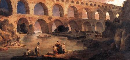 Hubert Robert. Le Pont du Gard, détail