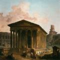 Hubert Robert. La Maison Carrée, les Arènes et la Tour Magne à Nîmes (1787)