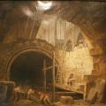 Hubert Robert. La Violation des caveaux des rois dans la basilique de Saint-Denis en octobre 1793 (v. 1793)