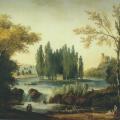 Hubert Robert. Tombeau de J.J. Rousseau dans le parc d'Ermenonville (1802)