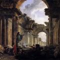 Hubert Robert. Vue imaginaire de la Grande Galerie du Louvre en ruines (1796)