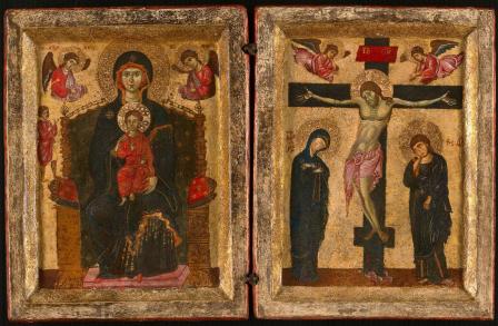 Inconnu. Diptyque de la Vierge à l’Enfant et de la Crucifixion (1275-80)
