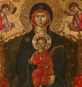 Inconnu. Diptyque de la Vierge à l’Enfant et de la Crucifixion, détail