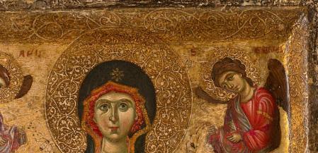 Inconnu. Diptyque de la Vierge à l’Enfant et de la Crucifixion, détail