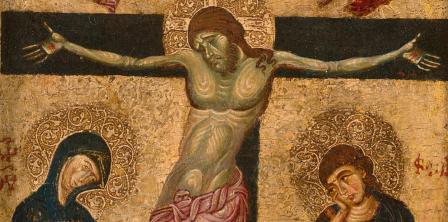 Inconnu. Diptyque de la Vierge à l’Enfant et de la Crucifixion, détail