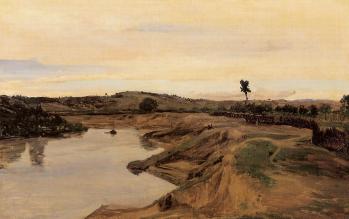 J-B. Corot. La promenade de Poussin, campagne de Rome (1825-28)