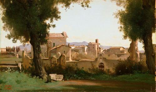 J-B. Corot. Vue depuis les jardins Farnèse, Rome (1826)