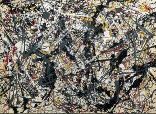 Jackson Pollock. Argent sur noir, blanc, jaune et rouge (1948)