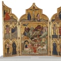 Jacobello del Fiore. Triptyque de l'Adoration des mages avec saints (1408-12)