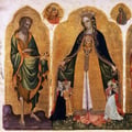 Jacobello del Fiore. Triptyque de la Vierge de la miséricorde (v. 1415)