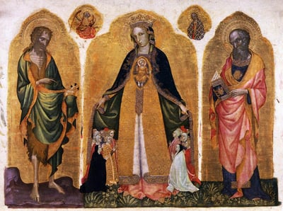 Jacobello del Fiore. Triptyque de la Vierge de la miséricorde (v. 1415)