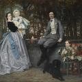 James Tissot. Portrait du marquis et de la marquise de Miramon et de leurs enfants (1865)