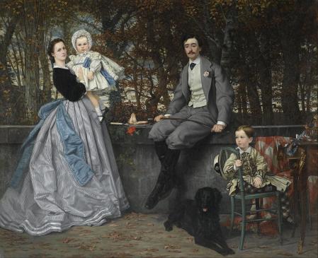 James Tissot. Portrait du marquis et de la marquise de Miramon et de leurs enfants (1865)