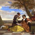 Jan Steen. Deux hommes et une femme jouant de la musique sur une terrasse (1670-75)