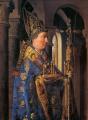 Jan Van Eyck. La Madone au Chanoine Van der Paele, détail 1 (1434)