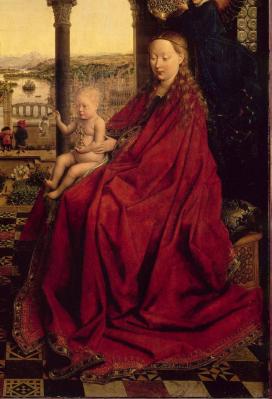 Jan Van Eyck. La Vierge du Chancelier Rolin, détail (1435)