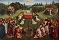 Jan Van Eyck. Le retable de L'Adoration de l'Agneau mystique, détail 1 (1432)