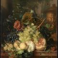 Jan van Huysum. Fruits et fleurs près d'un vase orné d'amours (1700-50)