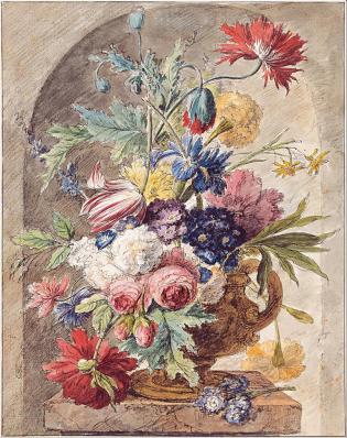 Jan van Huysum. Nature morte aux fleurs (1734)