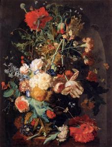 Jan van Huysum. Vase de fleurs dans une niche (1720-40)