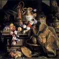 Jean-Baptiste Monnoyer. Nature morte de fleurs et fruits (1665)