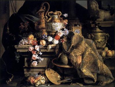 Jean-Baptiste Monnoyer. Fleurs, fruits et objets d'art (1665)