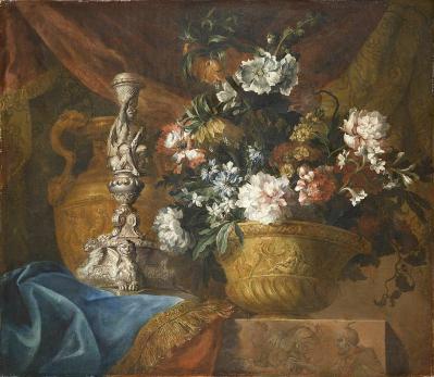 Jean-Baptiste Monnoyer. Vase d'or avec des fleurs (1656-99)